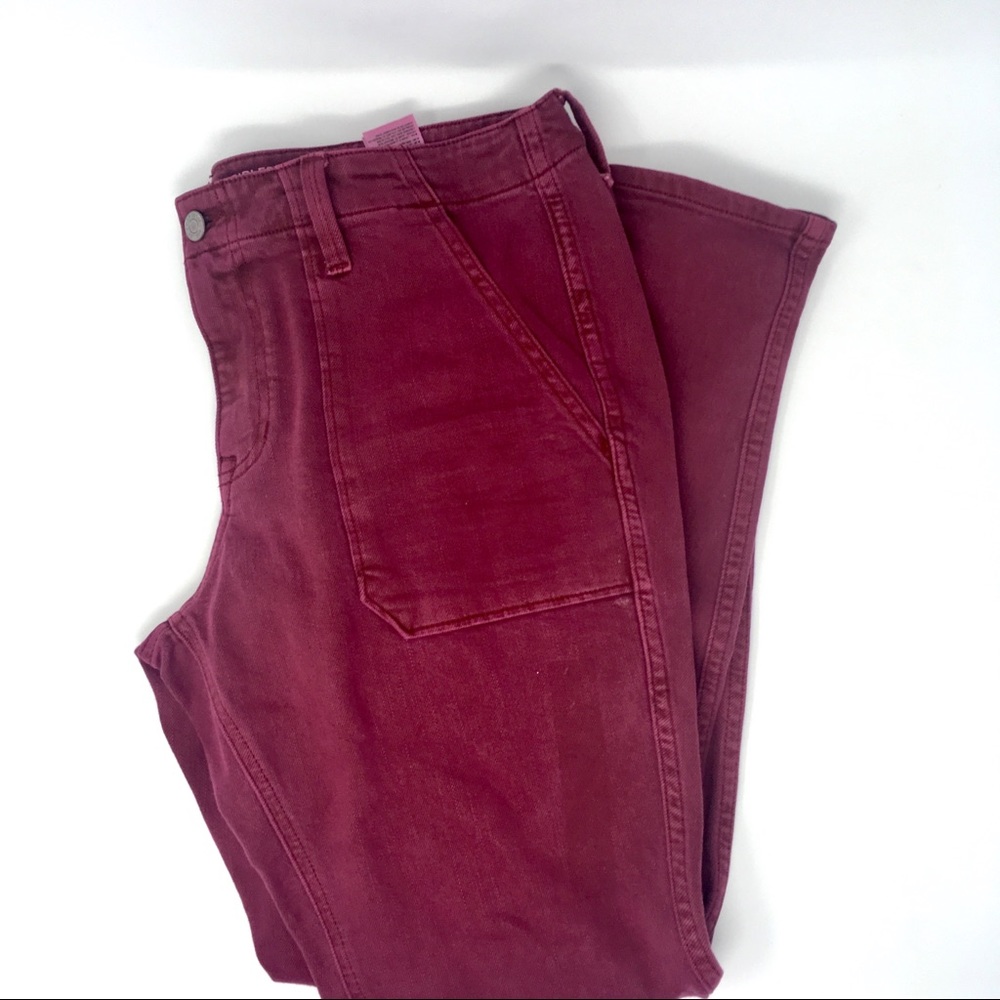 Gap Girlfriend Burgundy Straight Leg Jeans